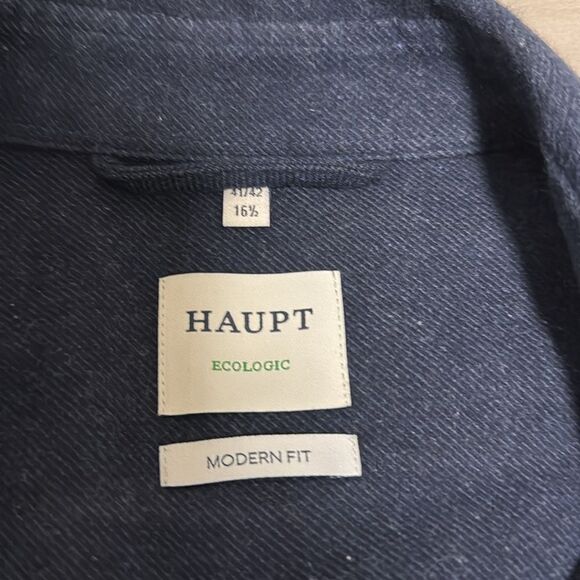 Haupt Ecologic Navy Men’s Brushed Cotton Shirt Jacket. Size Large. - Picture 5 of 9